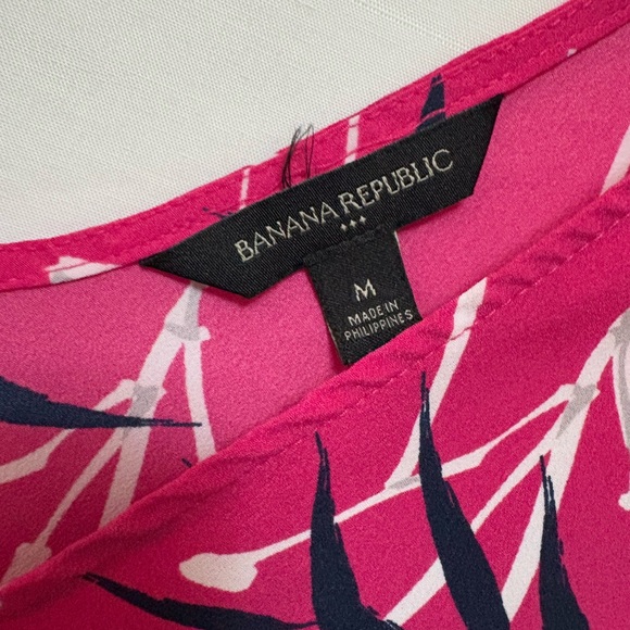 Banana Republic Bamboo Print Tie Waist Tank Top Size Medium - Picture 4 of 9